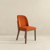 Vynxaria Burnt Orange Velvet Dining Chairs - Mid-Century Modern Set with Wood Legs - 2 of 4