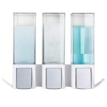 Clever Three Chamber Wall Mount Soap and Shower Dispenser White/Chrome - Better Living Products