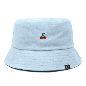 Dalix Lil Cherry Embroidered Cotton Bucket Hat Outdoor Bucket Fruit Cap Womens - 1 of 4