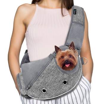 PetAmi Dog Sling Carrier, Puppy Purse Traveling Carrying Bag to Wear, Cat Adjustable Crossbody Travel Pet Pouch