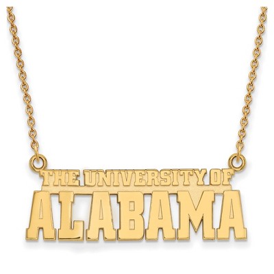 Black Bow Jewelry 14k Yellow Gold Plated Sterling Silver Alabama Crimson Tide NCAA Necklace 18 Inch