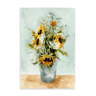 Stupell Industries Sunflower Blossom Watercolor Detail, 10" x 15"