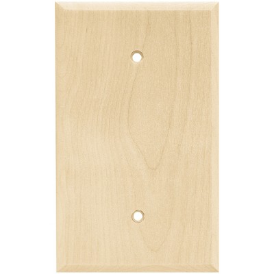 Franklin Brass Square Single Blank Wall Plate Unfinished Wood Brown
