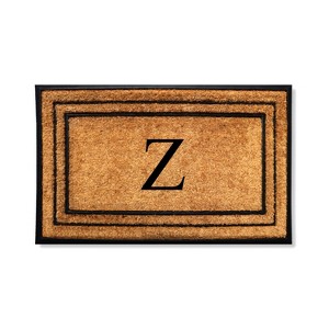 A1HC Natural Coir & Rubber Monogrammed 24"X39" Door Mat, Heavy Duty, Non-Slip Outdoor Entry Doormats - 1 of 4