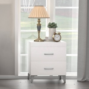 Gulches Catalonia Collection 3 Drawer Nightstand Dark Cherry Finish with Gold Tipping, Old World European Style - 1 of 4