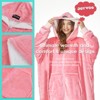 Inhand Oversized Wearable Blanket Hoodie, Long Hooded Blanket for Girls, Cozy Flannel Sweatshirt Blanket with Giant Pocket and Zipper - 2 of 4