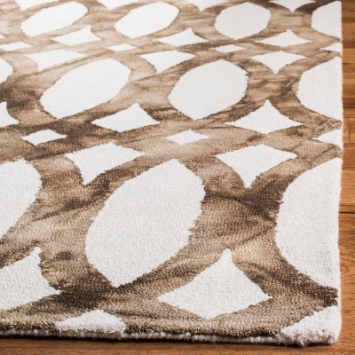 Ivory Chocolate Hand-Tufted Wool Rectangular Area Rug