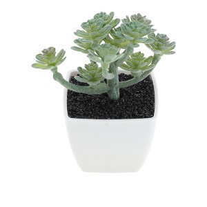 Unique Bargains Artificial Plants Plastic Green 2.2"x2.2"x2.56" 1 Pcs - 1 of 4