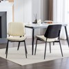 FONTOI Dining Chairs Set of 2, Faux Leather Chair with Bentwood Back, Upholstered Chair with Adjustable Foot, Beige, 19"*32.8"*22.6" - 4 of 4