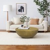 Royal Hampton Coffee Table | 36 Inch Round Bowl Base with Hand Etched Texture - 2 of 4