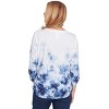 Alfred Dunner Womens Floral Border Ruched Sleeve Henley Top - 2 of 4