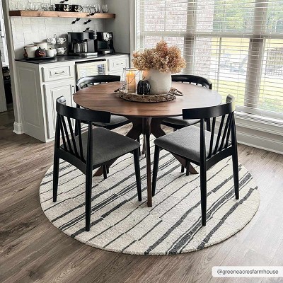 Hauteloom Moorebank Black Striped Wool Rug