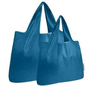 Wrapables Large & Small Foldable Tote Nylon Reusable Grocery Bags, Set of 2 - 1 of 4