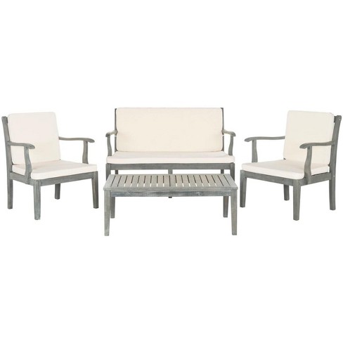 Montclair 4 Piece Patio Outdoor Living Conversation Set  - Safavieh - image 1 of 4