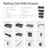 YIGII 4 Tier Rolling Utility Cart with Drawer,REBECAT Utility Cart Made of Multifunctional Storage Organizer Tool for Kitchen,Bathroom,Office(Black) - 4 of 4
