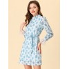 Allegra K Women's Elegant Ruffle Crew Neck Formal Elegant Mini Floral Lace Dress - 4 of 4