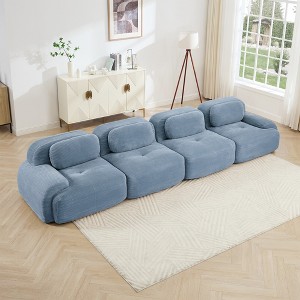 Oversized 157.2" Corduroy Modular 4-seater Sectional Sofa, 4-Piece Free combination, Pet-Friendly, No Assembly Required - 1 of 4