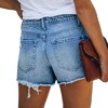 Women's Denim Shorts - Mid-Rise Button Closure with 5 Pockets & Raw Hem Cherie Code - 2 of 4