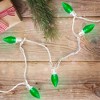 Northlight 25 Count Green LED C9 Christmas Lights, 16 ft White Wire - 2 of 3