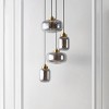 Equinox 4 Light 19" Height Adjustable Pendant - PND4142 - Smoke Grey/Brass - Safavieh - 2 of 4