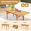 Costway Expandable Outdoor Dining Table 55"-71" Acacia Wood Patio Table for 6-8 Person - 4 of 4