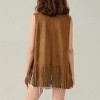 Women's Tassel Jacket with Studs Mid-Length Vest - 4 of 4