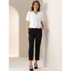 INSPIRE CHIC Women's Tweed Collarless Office Cropped V Neck Short Sleeve Blazer - 4 of 4