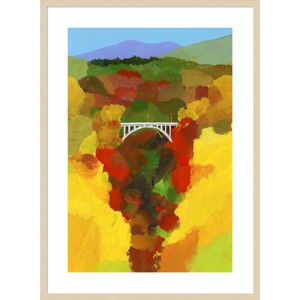 30" x 41" Autumn Leaves Valley by Hiroyuki Izutsu Wood Framed Wall Art Print - Amanti Art: Giclee Print, Hardwood Frame - 1 of 4