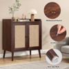 FURNIinspire Utility Storage Cabinets Multifunctional Storage Cabinet With Rattan Door, Sideboard Buffet Cabinet With Storage, Brown, 15"*26.4"*30" - 4 of 4