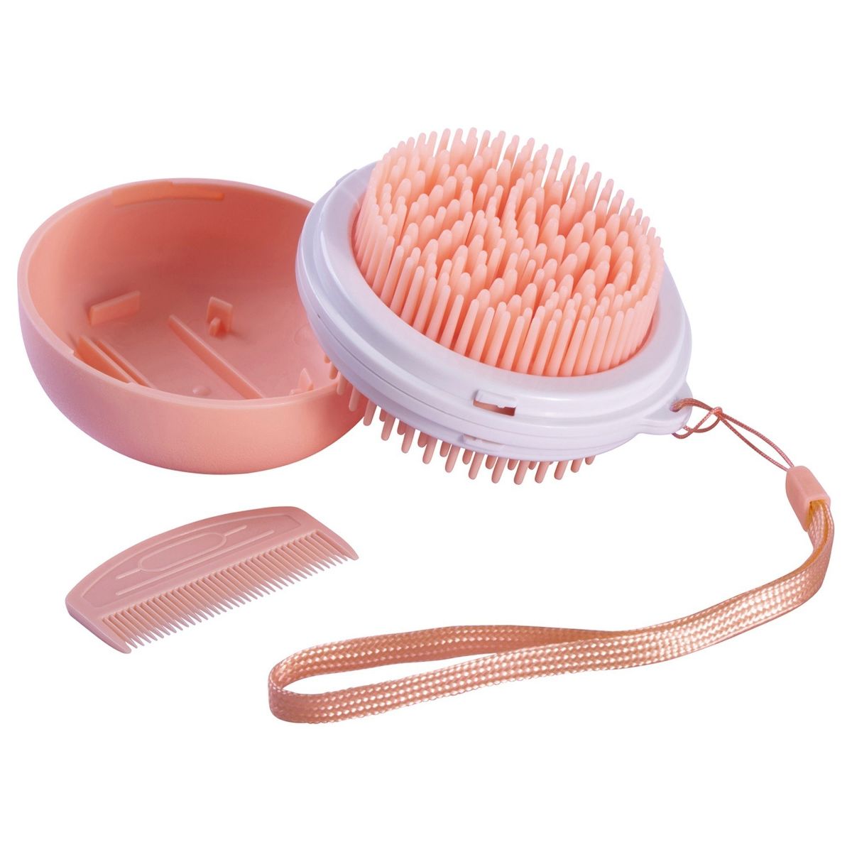Pet Life Bravel 3-in-1 Travel Pocketed Dual Grooming Brush and Pet Comb, Grey - thumbnail 9