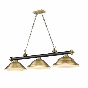 Z-Lite Cordon 3 - Light Chandelier in  Matte Black/Rubbed Brass - 1 of 2