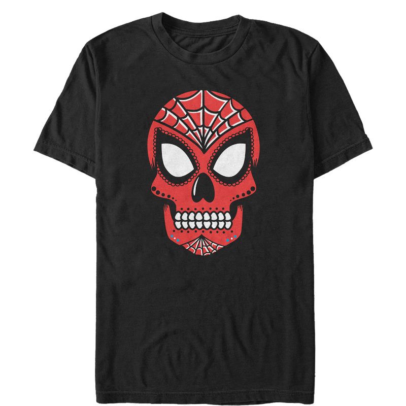 Men's Marvel Halloween Spider-Man Sugar Skull T-Shirt, 1 of 5