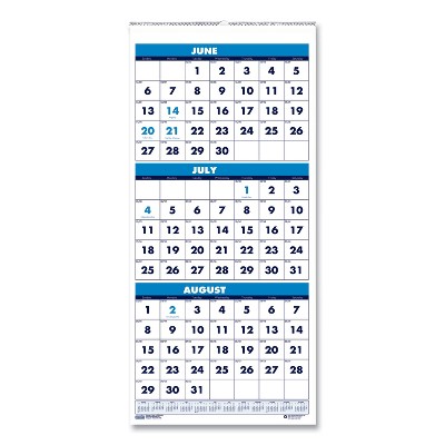 House of Doolittle 3-Month Academic Wall Calendar 8x17 14-Month (June-July) 2021-22 3645