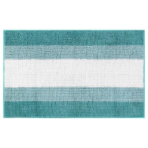 Unique Bargains Extra Soft and Absorbent Chenille Fluffy Striped With Non-Slip Backing Bath Floor Mat - 1 of 4