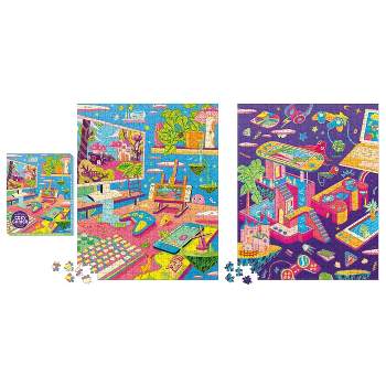Cozy Gamer 2-In-1 Double-Sided 500-Piece Puzzle - (Hardcover)