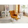 Teddy Fabric Rocking Chair with Adjustable Footrest, Ergonomic Backrest and Side Pocket for Living Room, Bedroom - 3 of 4