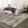 Boho Vintage Floral Printed Area Rug Machine Washable Foldable Ultra Thin Non Slip Stain Resistant Pet Friendly Carpet For Home Decor - 3 of 4