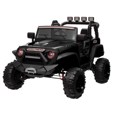 Lomsoe 24V 9Ah Ride on Toy for Big Kids, 2-Seater Powered Ride-on Truck Car with Remote,black