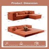 Circle Fleece Compression Mahjong Convertible L-Shaped Sectional Sofas with 1 Ottoman and No Assembly Required - 3 of 4
