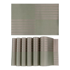 REGALWOVEN PVC Heat-resistant Wipeable Kitchen Table Placemats 18 x 12 Inch 6 Pcs - 1 of 4