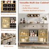 Farmhouse 47.2'' Buffet Cabinet with Sliding Barn Door, 33.4'' Tall Wood Rustic Sideboard with 3 Drawer - 4 of 4