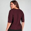 Calypsa Women's Plus Size Loose Fit 3/4 Sleeve Rash Guard UPF 50+ Margaux Swim Top - 2 of 2