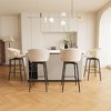 TiramisuBest Set of 2 30" Modern Swivel Velvet Dining Chairs, Comfortable High Bar Stools with 360° Rotation for Bars & Restaurants (Beige Grey) - 2 of 4