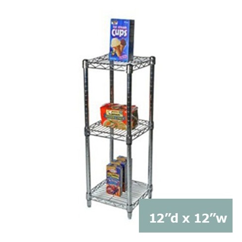 Shelving.com Chrome Wire Shelving with 3 Tier Shelves - - image 1 of 3