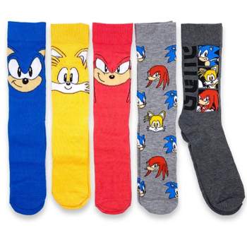 Sonic The Hedgehog Characters Youth 3-pack 360 Crew Socks : Target