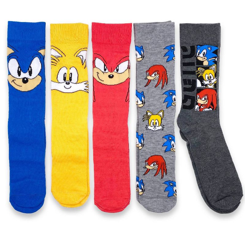 Sonic the Hedgehog 5pk Men&#39;s Casual Crew Socks, 1 of 14