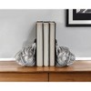 HomeRoots Set of Two 6" Silver Metal Dog Decorative Bookends - 2 of 4