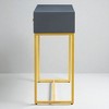 Buffet Cabinet with Storage, Narrow Wooden Sideboard with 2 Stripe-Design Drawers and Gold Legs, Sleek Accent Cabinet for Dining Room, Living Room - 4 of 4