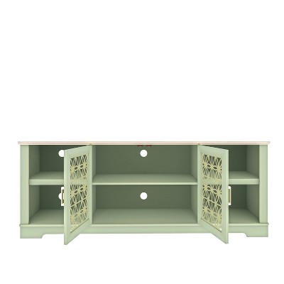 Festivo 70'' Green Wood TV Stand with Floral Doors
