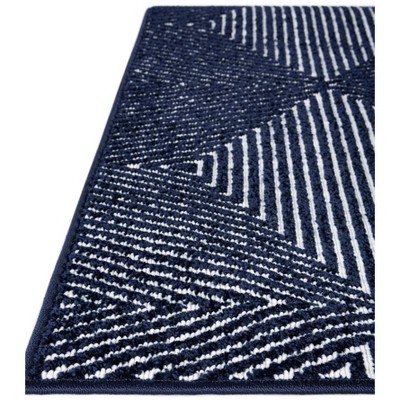 Navy Blue Geometric Square Outdoor Rug 7'10"